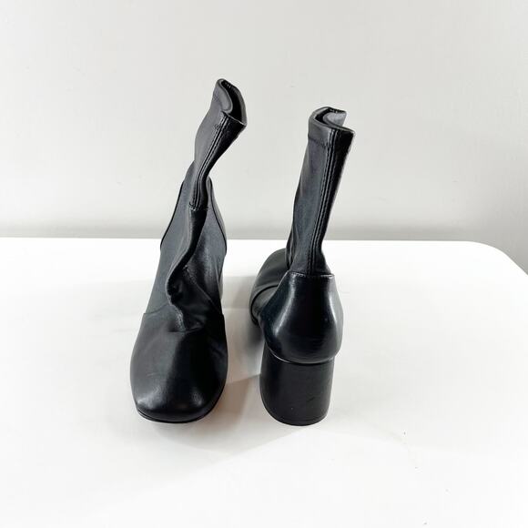 Stuart Weitzman Nappa Square Toe Leather Ankle Boots Booties Black 7.5 - Picture 5 of 10